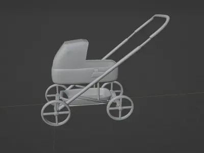 Baby carriage 3D model purchase