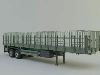 truck trailer 3 model 3D model 3D model