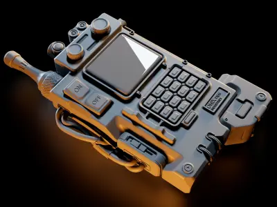 Tactical radio device 3D model