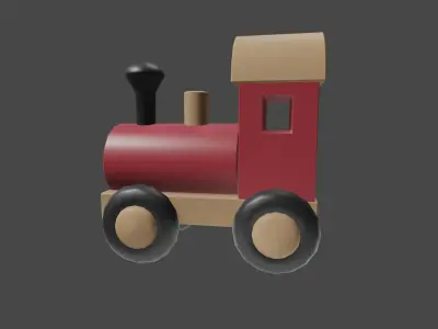 Low Poly Toy Train Free low-poly 3D model
