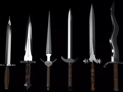Dagger sword 3D model purchase
