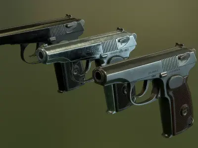 PM Makarov pistol Low-poly 3D model