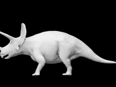 Triceratops Base Mesh Low-poly 3D model