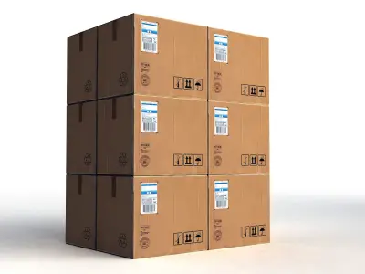 Cardboard Package Box Low-poly 3D model