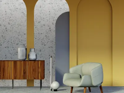 Simple Abstract Interior Scene Free 3D model