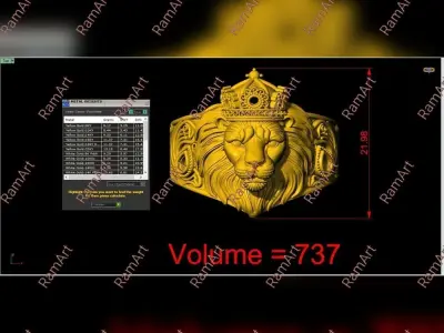 Lion ring lion face ring 3D model 3D print model