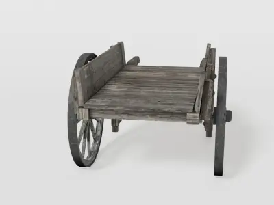 Old station wheelbarrow Low-poly 3D model