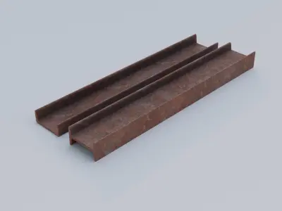 Iron Beam I U profiles 3D model