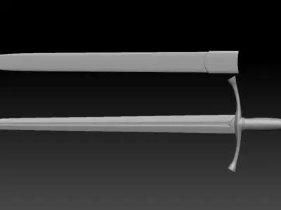 High-poly model sword sheath 3D model