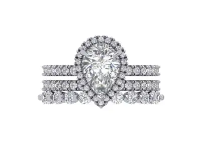 Pear Ring and Wedding band 3D print model purchase