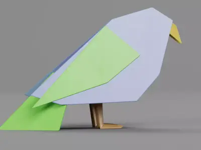 Paper Bird Low-poly 3D model