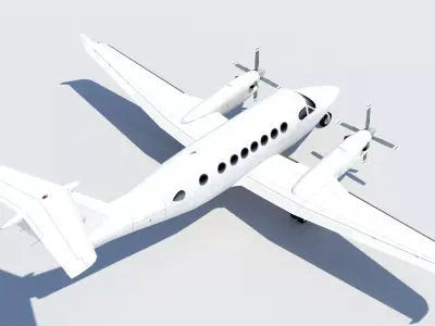 BE350 Executive Turboprop Static   Low-poly 3D model