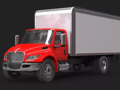 International MV Box Truck Low-poly 3D model