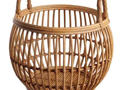  Wicker Rattan Basket with Handles Model 