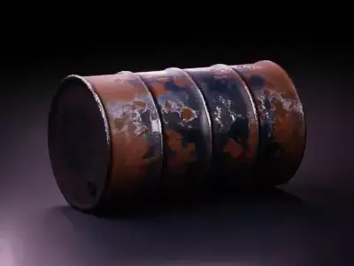 Rusted Industrial Oil Barrel 3D Model for Games and Environments 3D model