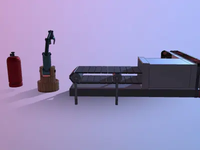 Low Poly Stylized Factory Low-poly 3D model