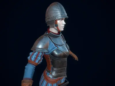 Female Guard Armor Low-poly 3D model