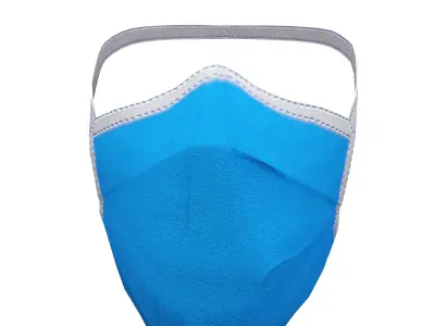 Disposable Surgical Mask Low Poly Low-poly 3D model