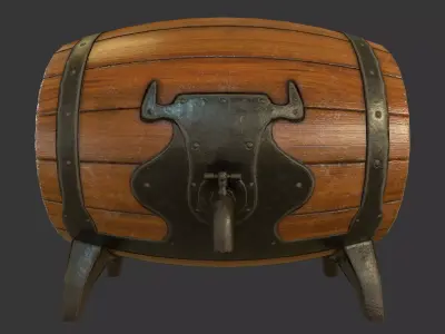 Drinking Barrel Low-poly 3D model