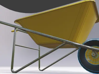 well made wheel barrow Low-poly 3D model