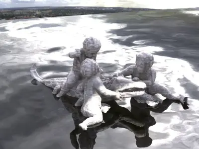 Croc baby Gods play Statue 3D model