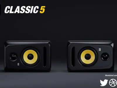  KRK Classic 5 Studio Monitor Speakers Free 3D model