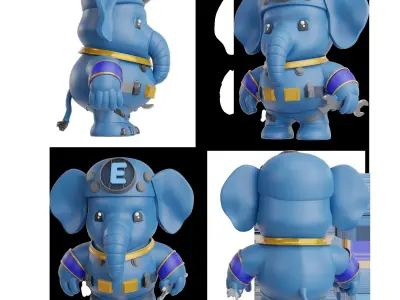 Elephant Mascot Character 3D model Low-poly 3D model Low-poly 3D model