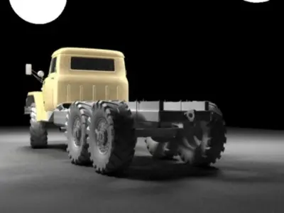 FLAT BED TRUCK  Low-poly 3D model