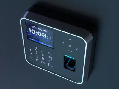Biometric Attendance System Scanner Low-poly 3D model