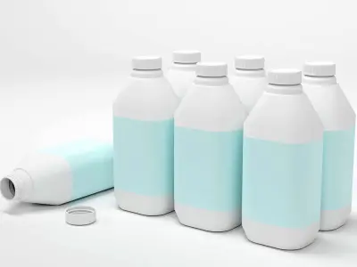 Chemical medical lab bottles 3D models set Low-poly 3D model