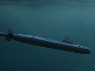Nuclear submarine Borey  3D model