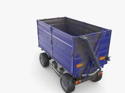 Agro trailer V2 Low-poly 3D model