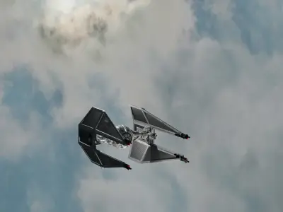 tie interceptor StarWars Low-poly 3D model