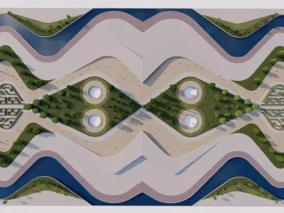 public park-Private Park Landscape 3D model 23