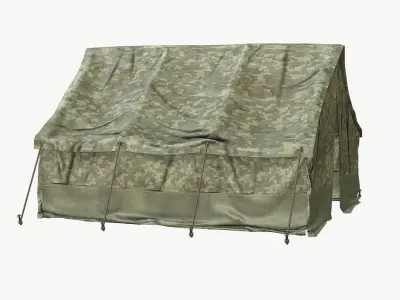 Tent PBR Game Ready camouflage Low-poly 3D model