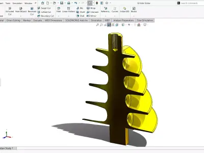 Helical Auger Screw Conveyor CAD Model SolidWorks 3D model