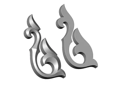 Carved floral scroll onlay and molding relief 3D print model purchase