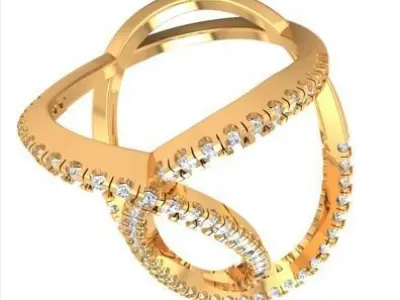 Designer Ladies Ring 3d Print Model 3D print model