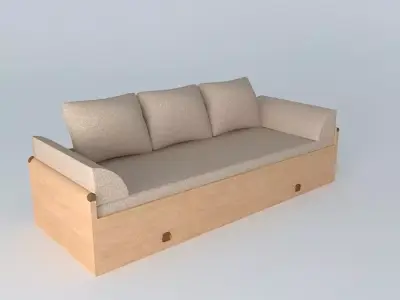 Convertable bed couch 3D model