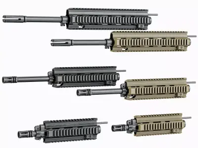 AR 15 Tactical Modular Handguards HK416 Low-poly 3D model