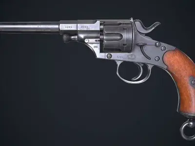  M1879 Reichsrevolver Low-poly 3D model
