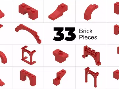 TwindBricks3D - 33 Bricks Arch collection 3D print model