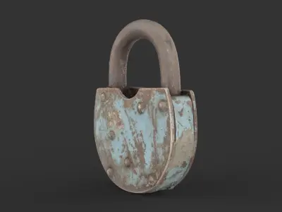 Old metal Lock Low-poly 3D model