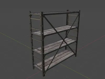 Industrial Shelf Low-poly 3D model buy