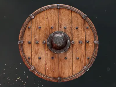 Viking Shield Low-poly 3D model 12