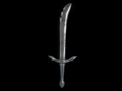 Saw Silver Sword Low-poly 3D model