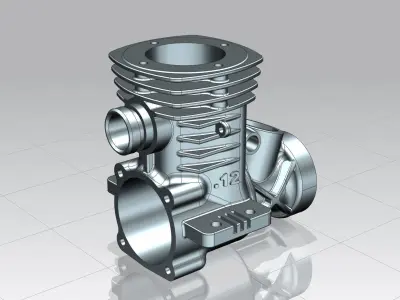 Engine case rear 3D model