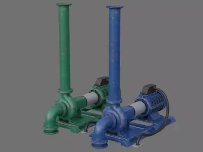 Water Pump 2B Low-poly 3D model