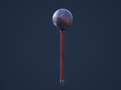 Maces sword with spike Low-poly 3D model