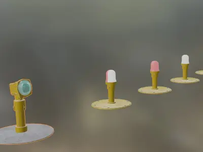 Airport Runway lights and Taxi lights Low-poly 3D model